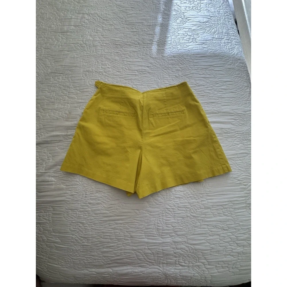 Anthropologie Maeve Schoolbus Yellow Pleated Shorts 6 Petite - Picture 4 of 5